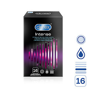 Durex Intense (16ks), dráždivé kondomy s gelem Desirex