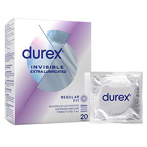 Durex Invisible Extra Lubricated (20 ks), ultra tenké kondomy