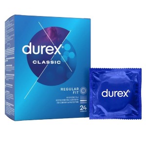 Durex Classic 24 ks, hladké lubrikované kondomy