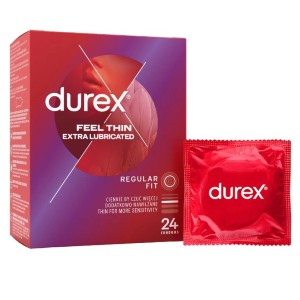 Durex Feel Thin Extra Lubricated (24ks), tenké kondomy