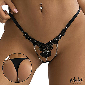 ADALET LINGERIE Emillie Lace Thong with Breads, krajková tanga