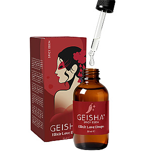 Geisha Elixir Love Drops Spicy Eden (50 ml), hřejivé masážní kapky