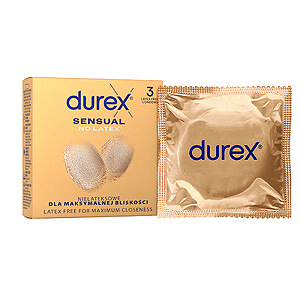 Durex Real Feel (3 ks), lubrikované bezlatexové kondomy