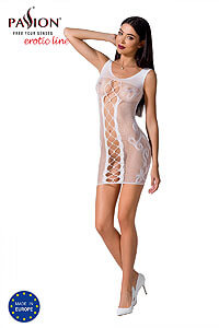 Passion Bodystocking BS073 bílé erotické minišaty