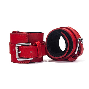 Pouta Devil Sticks Hand Cuffs Grain Leather red