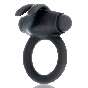 Black and Silver AGRON Cock Ring erekční vibrační kroužek nabíjecí 3,5 cm