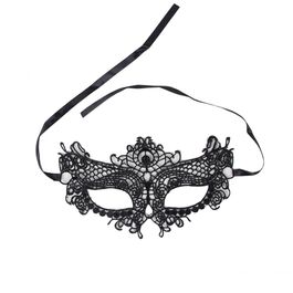Queen Lingerie Lace Mask černá