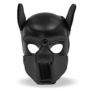 INTOYOU Neoprene Dog Mask (Black), fetish maska pes