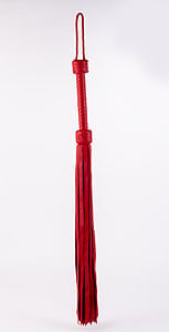 Devil Sticks Softy Leather Tails Whip (Red), kožený bičík s důtky