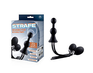 NMC Strafe Inflatable Plug Dual Pump (Black), nafukovací anální kolík