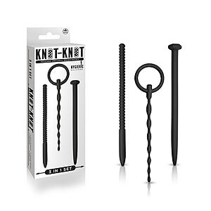 NMC Knot-Knot 3in1 Nail Souding Set (Black), 3 dilatátory do penisu