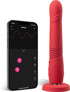 Lovense Gravity APP (Red), přirážecí vibrátor s přísavkou