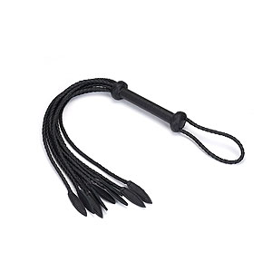 Liebe Seele Demon's Kiss Black Leather Cat O'Nine Spanking Whip, kožený důtky