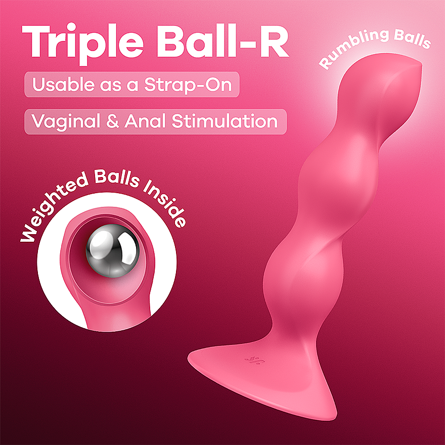 Satisfyer Triple Ball-R (Red), vážené kuličkové dildo