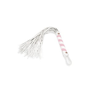 Liebe Seele White & Pink Fairy Leather Flogger, pastelové důtky