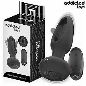 Addicted Toys Anal Plug with Vibrating Tongue, anální kolík s jazýčkem