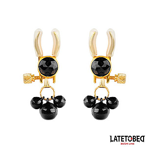 LATETOBED BDSM LINE Nipple Clamps with Bell, svorky na bradavky se zvonkem