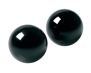 Skleněné vaginální kuličky Master Series Jaded Glass Ben Wa Balls, průměr 3 cm