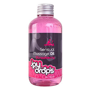 JoyDrops Sensual Massage Oil Strawberry 250ml vášnivý masážní olej