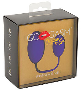 GoGasm Pussy & Ass Balls Purple, černé kuličky do vaginy a análu 3,9cm